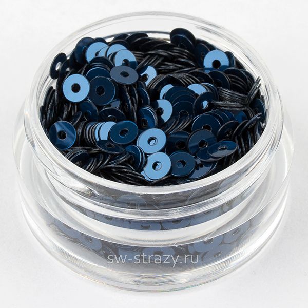 Пайетки 3 mm плоские (6309) Blu Scuro M2 3 гр