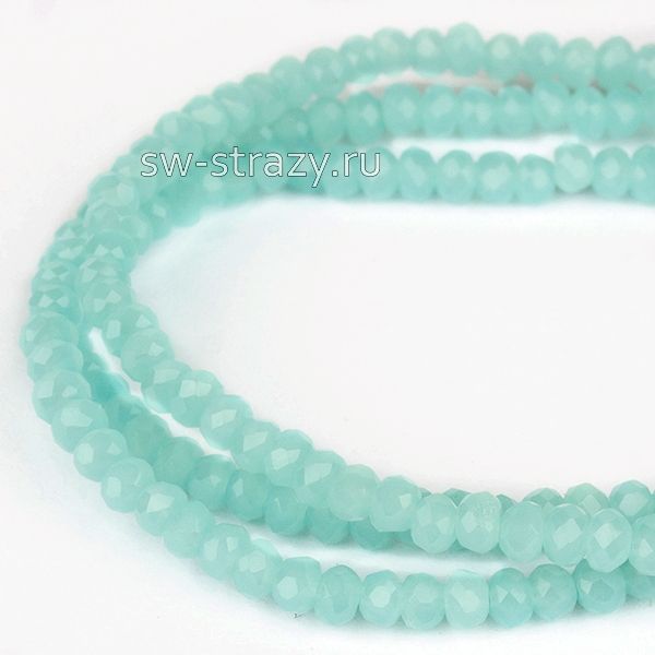 Бусины граненые Rondelle 2 мм голубой непрозрачный (50), 1 нить