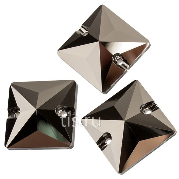 3687 16*16 mm Crystal Jet Metallic