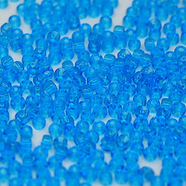 Бисер круглый 11/0 #0003B Прозрачный, темный аквамарин