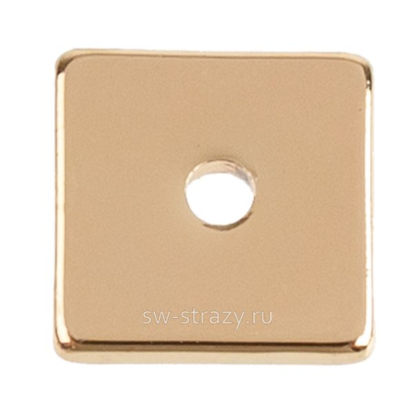 Бусина-разделитель плоский квадрат 6 мм позолота