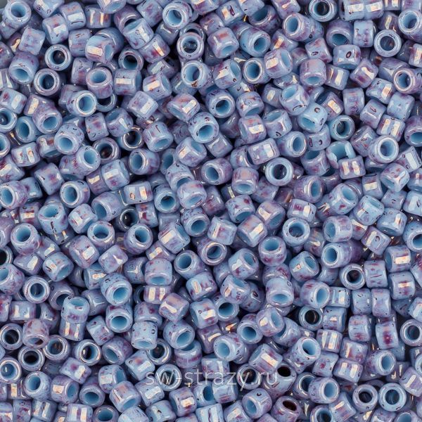 Бисер Treasures 11/0 #1204 Мраморный непрозрачный голубой\аметист