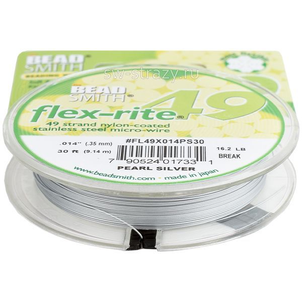 Тросик ювелирный на катушке FLEX-RITE49 Pearl Silver 0.35 мм FL49X014PS30