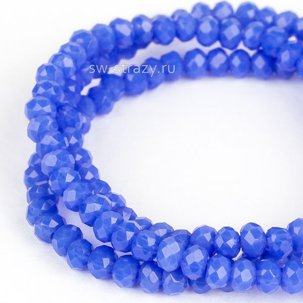 Бусины граненые Rondelle 2 мм синие (52), 1 нить