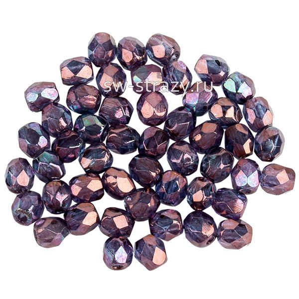 Бусины граненые Firepolished 3 мм фиолетовый глянец (le00030)
