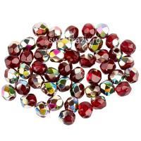 Бусины граненые Firepolished 3 мм красные (V90110)