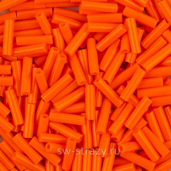 Стеклярус 6x1,7 mm 406 Opaque Orange