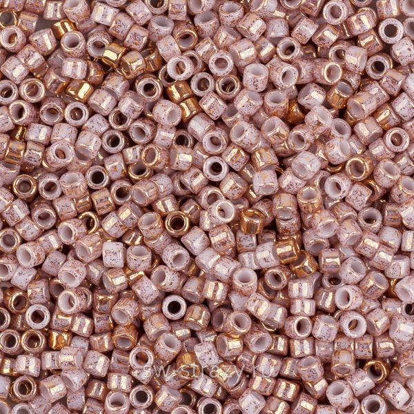 Бисер Treasures 11/0 #1700 Мраморный позолоченный серебристый 24К