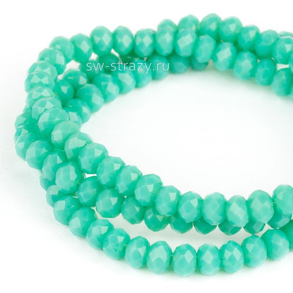 Бусины граненые Rondelle 3 мм зеленые (57), 1 нить