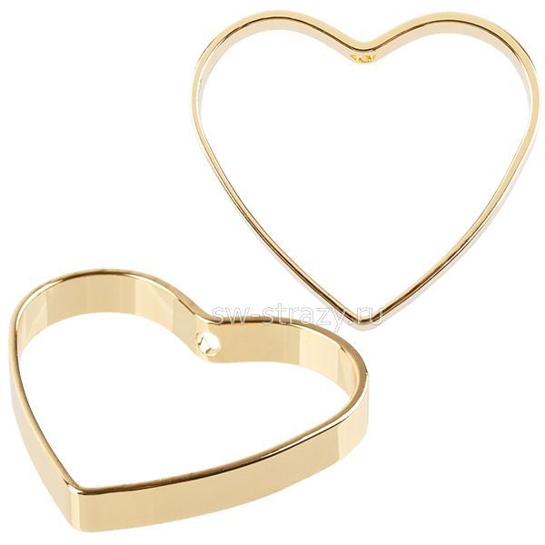 Коннектор-сердце 1 отверстие 12 мм позолота