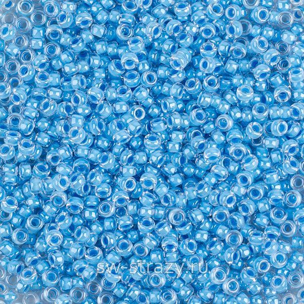 Seedbead Miyuki 15/0 221 Sky Blue Lined Crys
