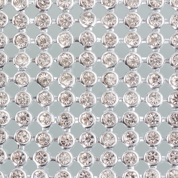 Кристальная ткань Crystal\silver камень ss 8 (2,2-2,3) (1 ряд-142 камней)