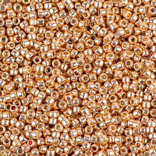 Бисер круглый 11/0 #0551PF Permanent Finish Гальванизированный розовым золото