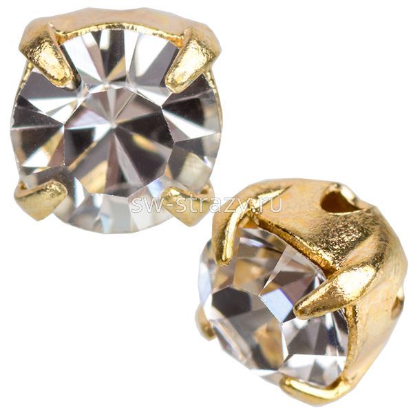 Шатоны в оправе ss 16 Crystal/Gold