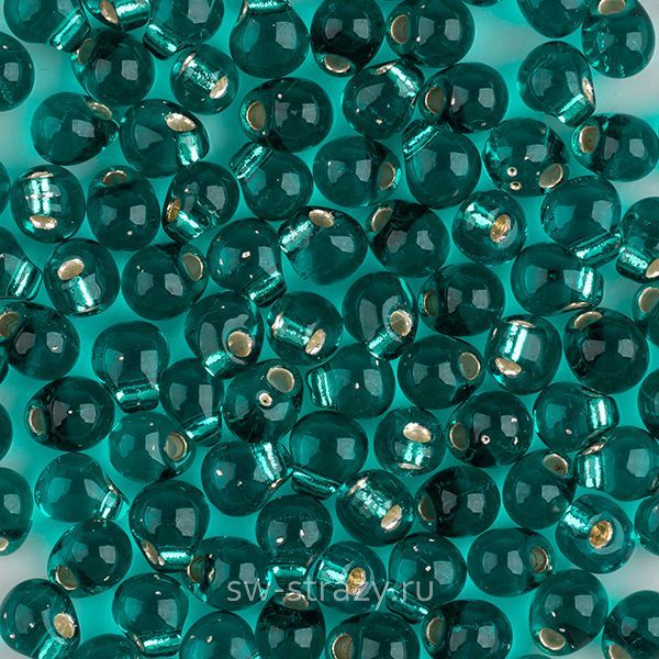 Drops 3,4 mm DP2425 Silver Lined Teal