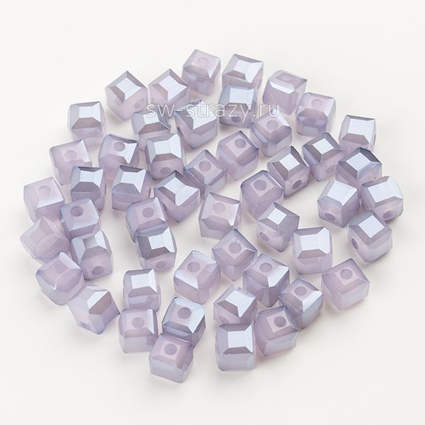 Бусины-кубики 4,5 мм серо-сиреневый