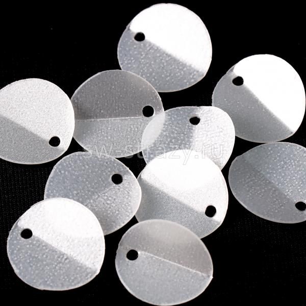 Пайетки круглые со cгибом 10 мм матовые белые (10 шт)