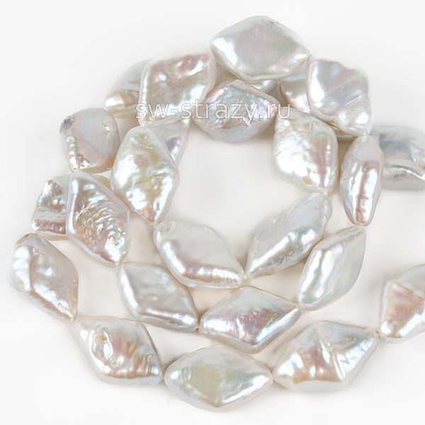 Жемчуг натуральный барочный ромб 15х10 мм кремовый*