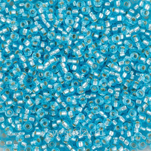 Seedbead Miyuki 15/0 1643 Semi-Matte Silver-Lined Sky Blue