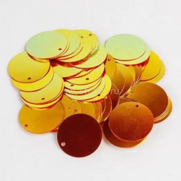 Пайетки круг 1,6 см Golden Red (3 гр)
