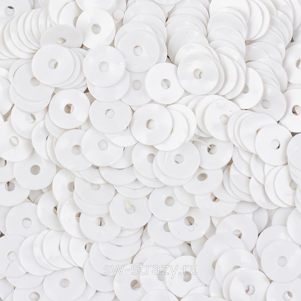 Пайетки 4 mm фактурные (107G) Bianco Goffrato 3 гр