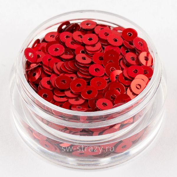 Пайетки 3 mm плоские (4369) Rosso M2 3 гр