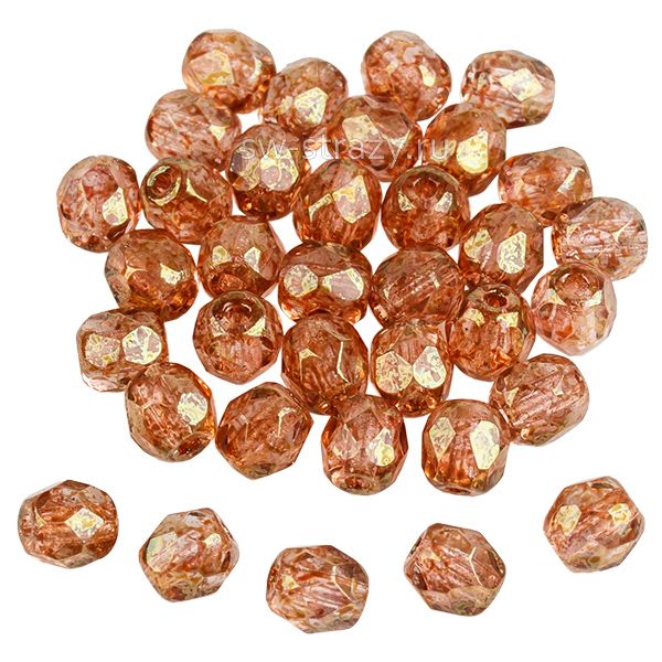 Бусины граненые Firepolished 4 мм терракотовый 3