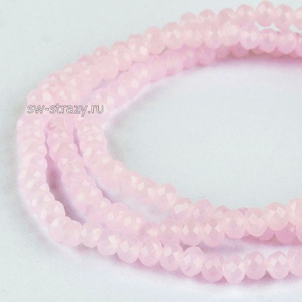 Бусины граненые Rondelle 2 мм розовый воск (№43), 1 нить