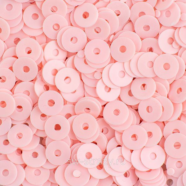 Пайетки плоские 4 мм светло-розовые (3гр)