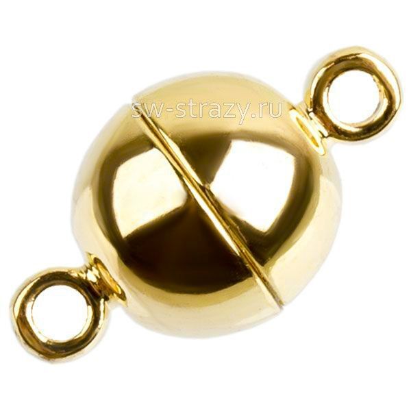 Замок магнитный круглый 11 мм позолота