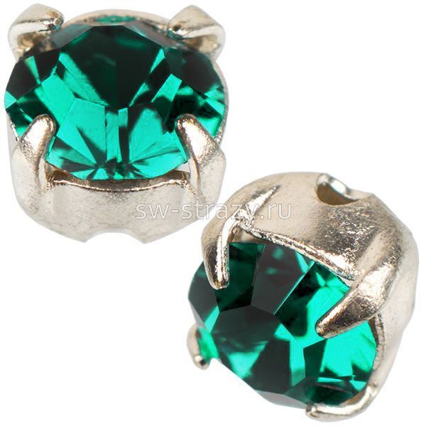 Шатоны в оправе ss 16 Emerald/Silver