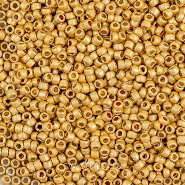 Бисер круглый 15/0 #0557PFF Permanent finish Гальванизированный матовый золото