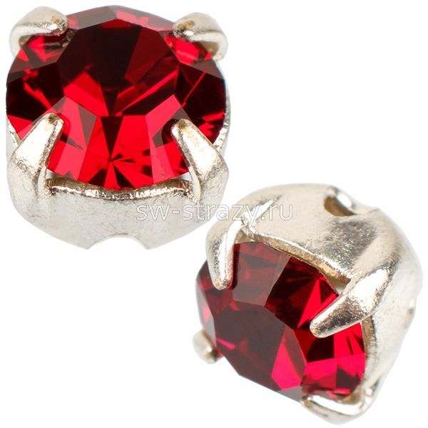 Шатоны в оправе ss 16 Ruby/Silver