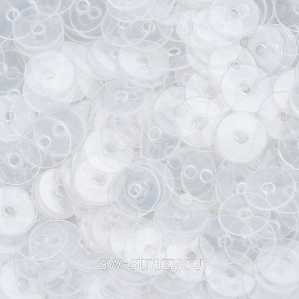 Пайетки плоские 5 мм прозрачные (3гр)